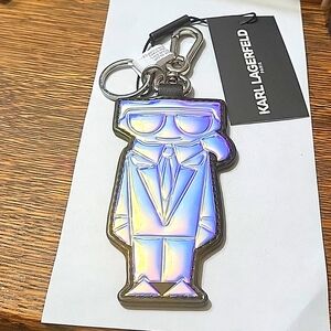 KARL LAGERFELD MAYBELLE SLG KEYCHAIN PURSE CHARM NWT
